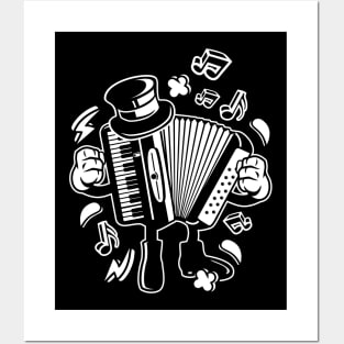 Cartoon Accordion T-Shirt Fun Polka Music Instrument Posters and Art